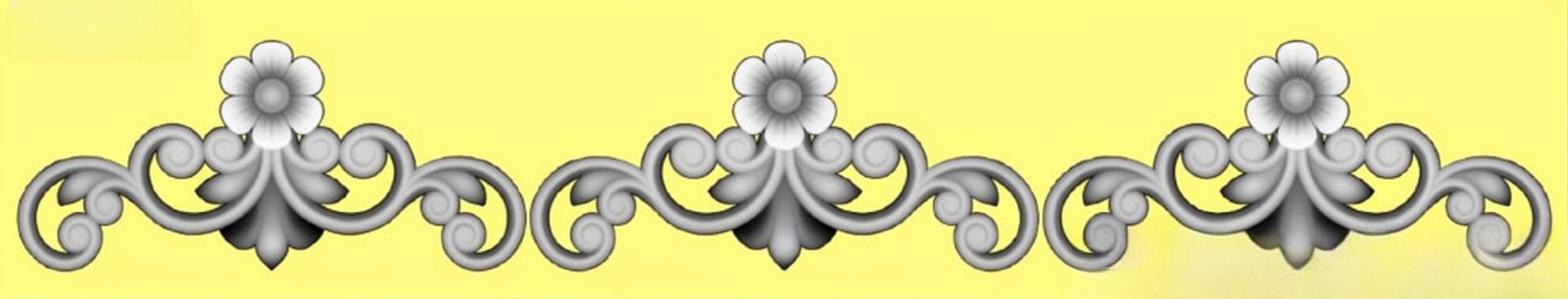 Mix - MIX-77 Elegant Floral Scroll Border Relief Carving 3D Model